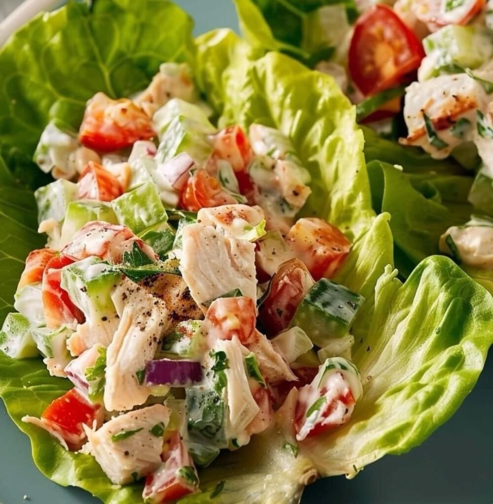 BLTA Chicken Salad Lettuce Wraps