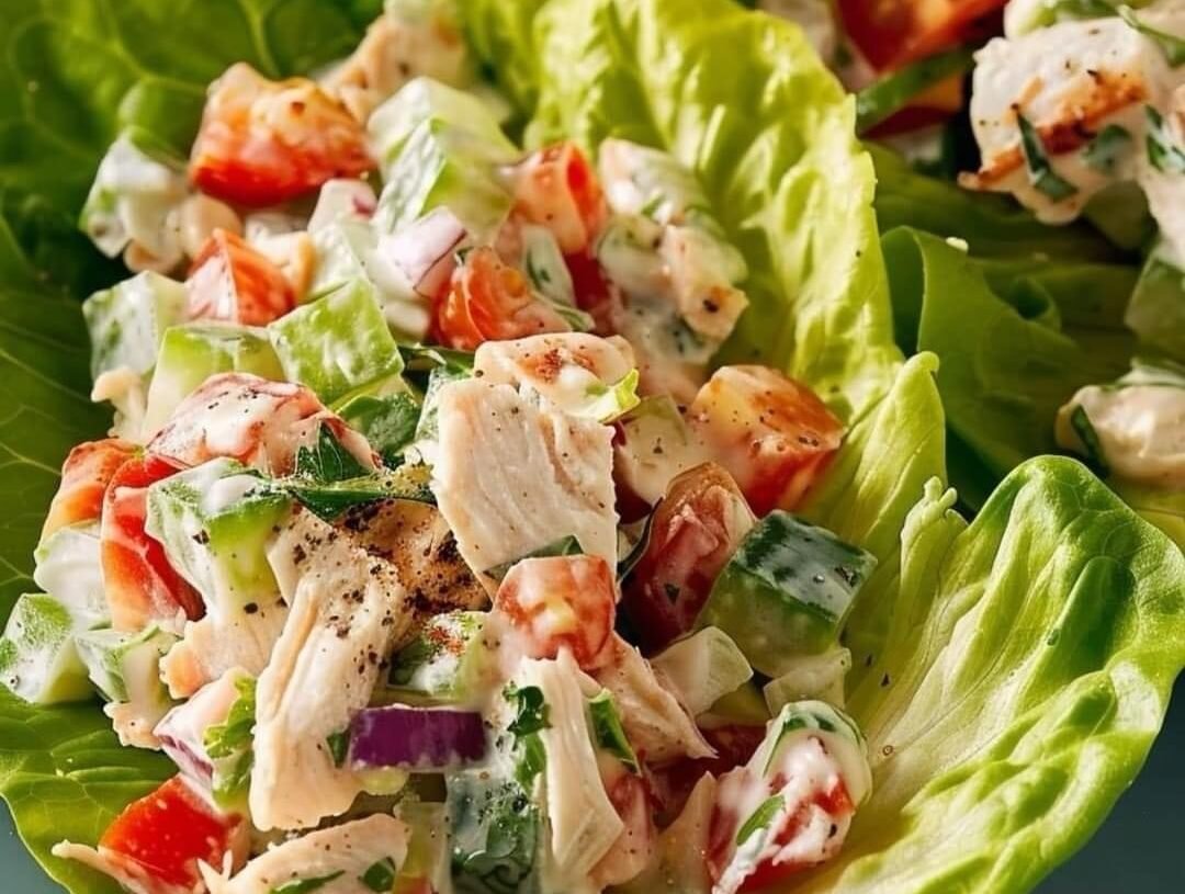 BLTA Chicken Salad Lettuce Wraps