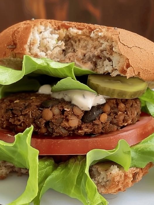 Vegan Lentil Oat Burgers