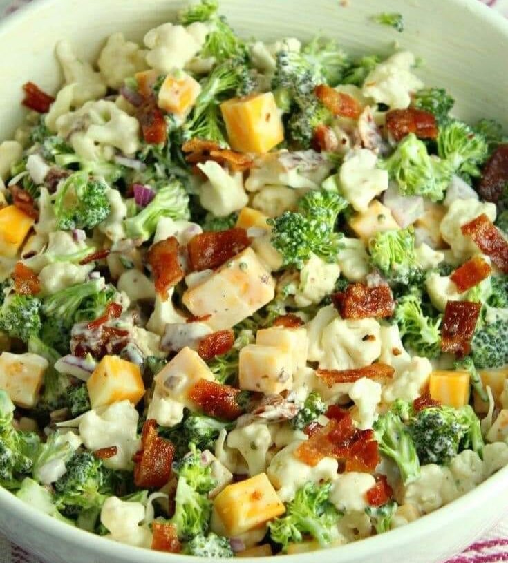  Loaded Broccoli Cauliflower Salad 