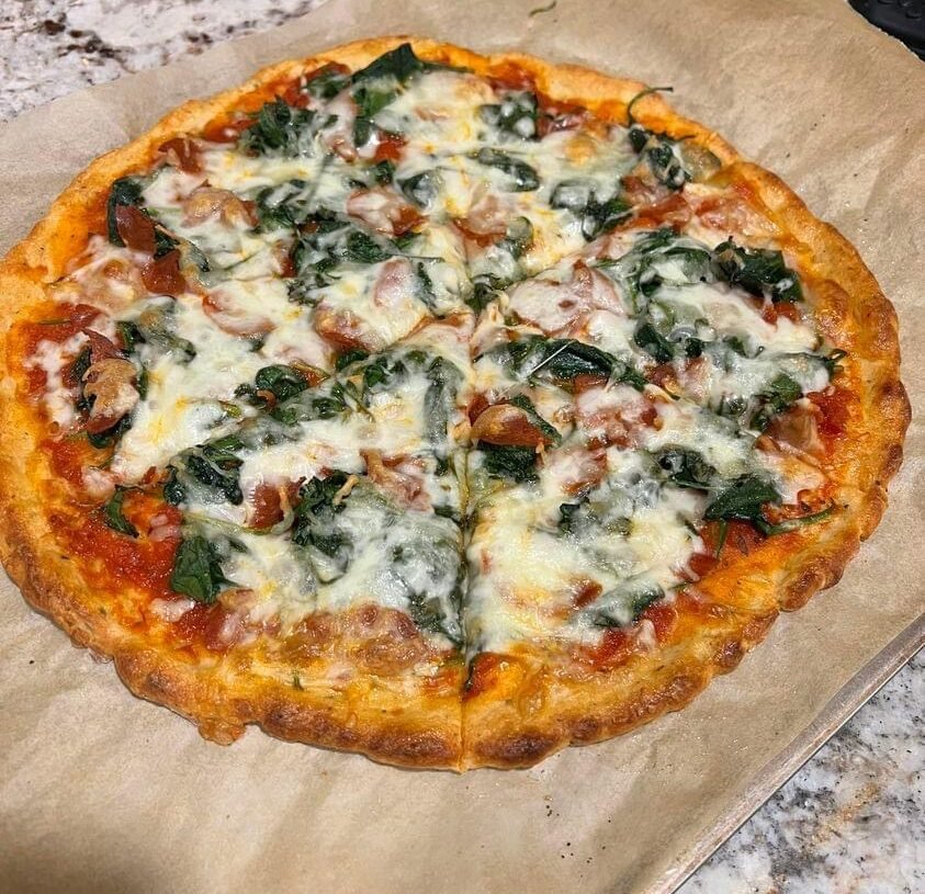 Two Ingredient Dough pizza