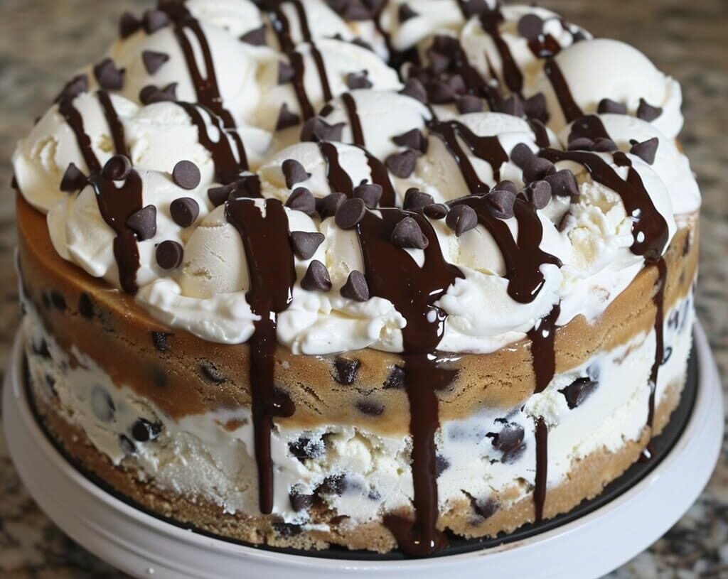 Chocolate Chip Cookie Ice Cream Cake