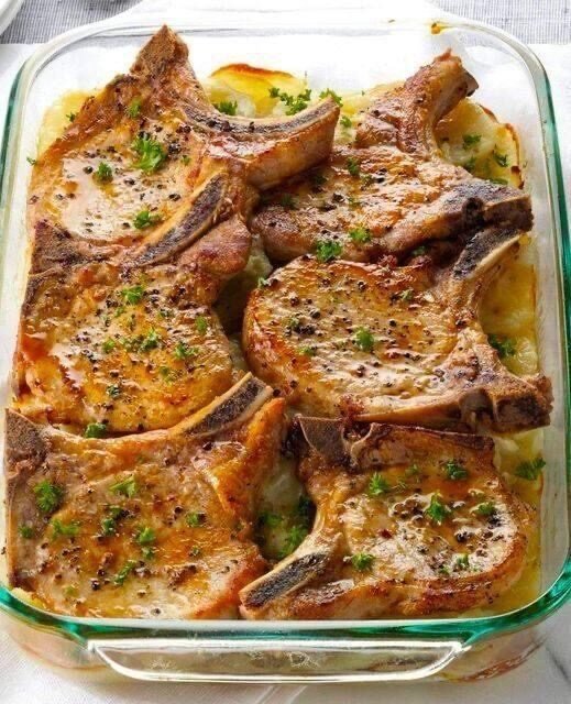 Pork Chops With Scalloped Potatoes