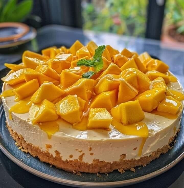 No Bake Mango Cheesecake