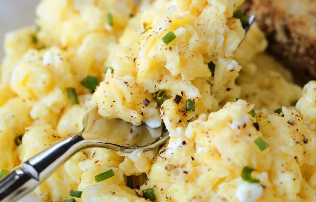 SCRAMBLED EGGS WITH COTTAGE CHEESE