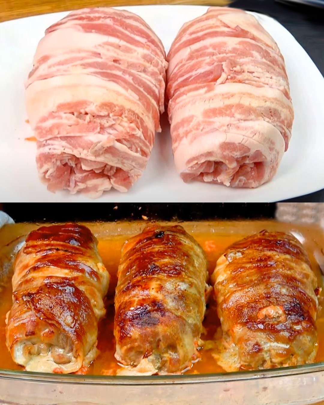 Keto Bacon Wrapped Chicken Stuffed with Mozzarella