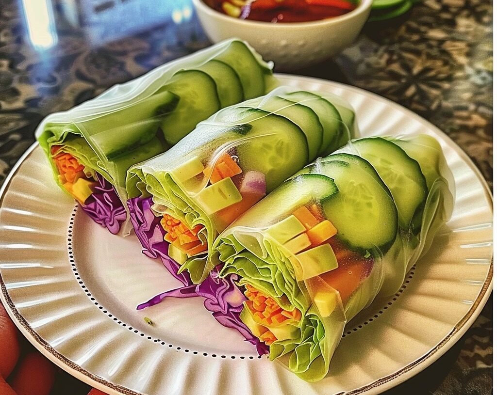 Vegan Fresh Spring Rolls with Sweet Thai Chili Sauce