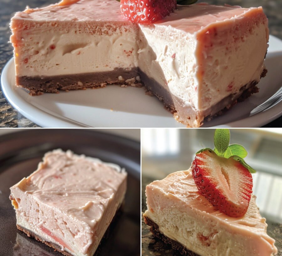 Keto Strawberry Cheesecake bars