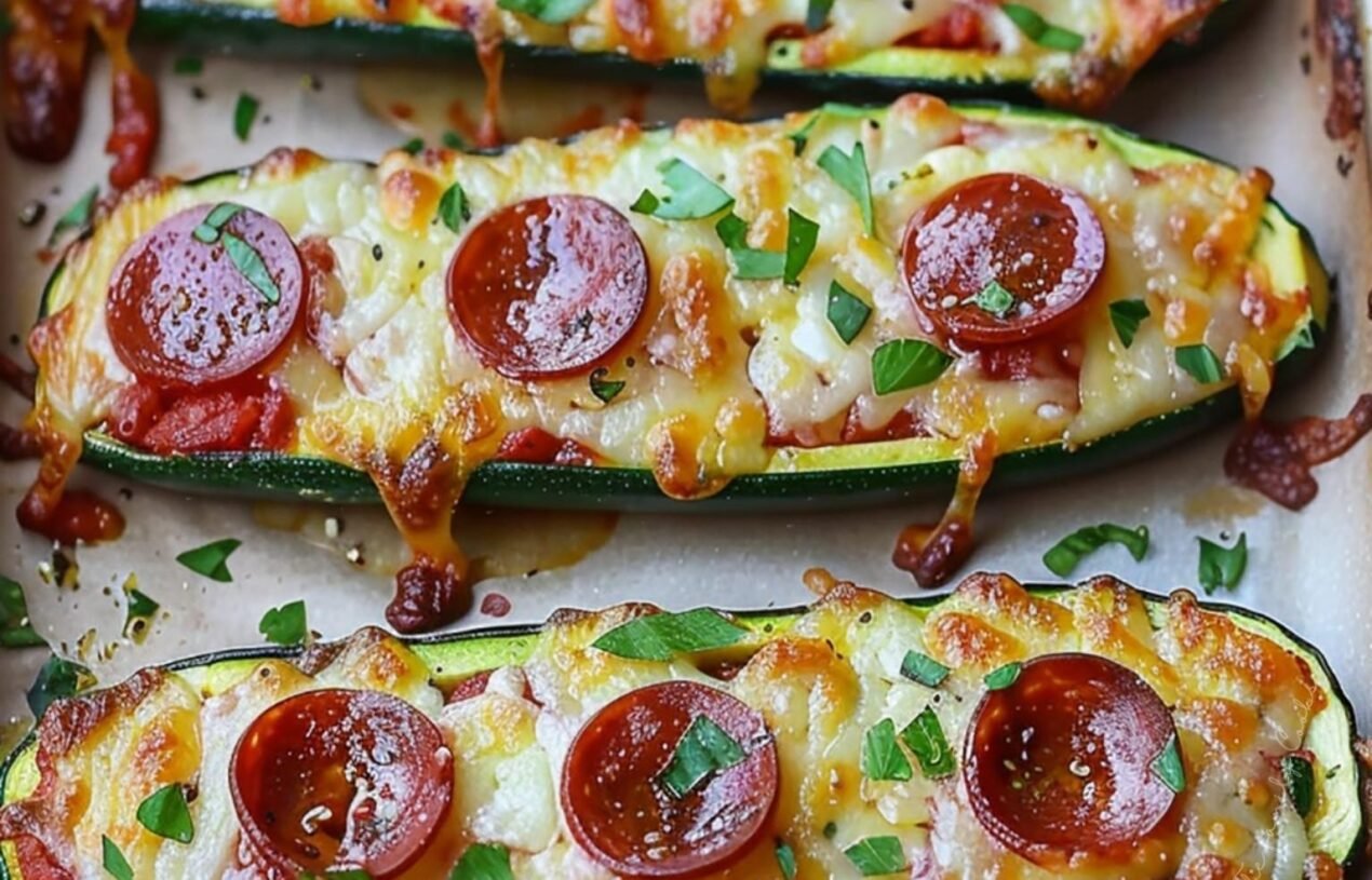 Vegan Zucchini Pizza Boats