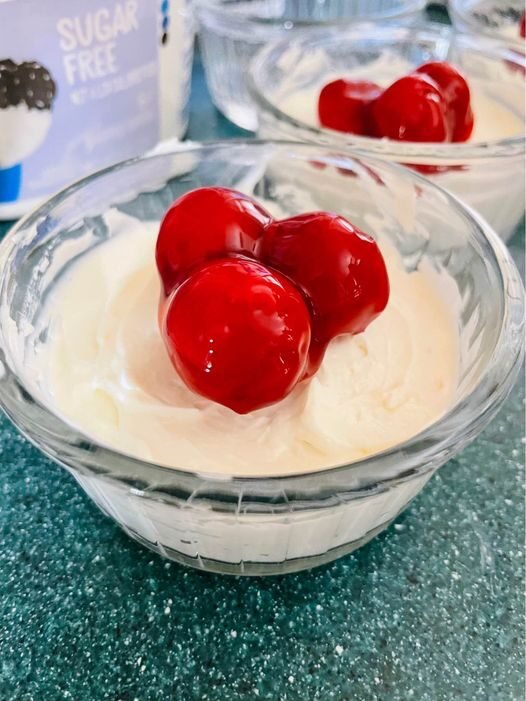 Cherry Topped Lemon Cream Cuties -One point each on Weight Watchers