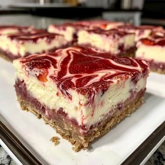 Keto Strawberry Cheesecake bars