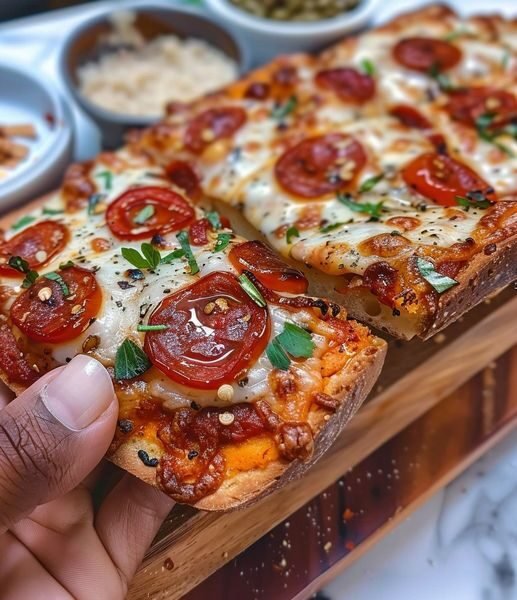 Vegan French Bread Pizza