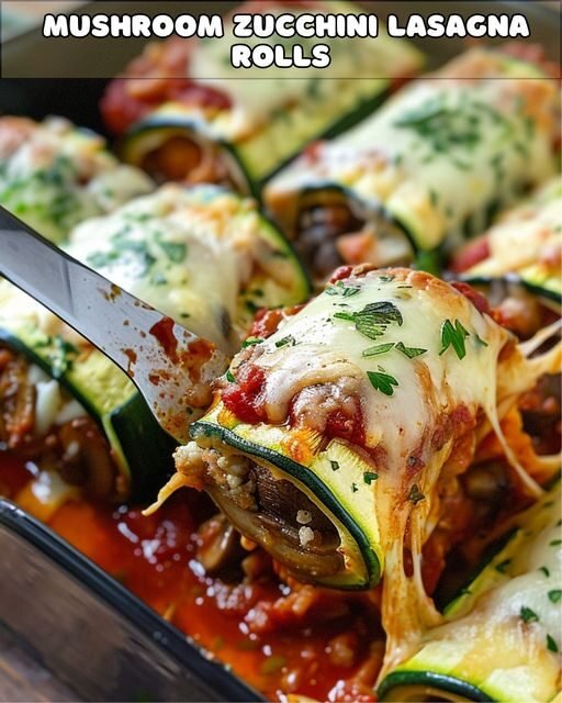 Mushroom Zucchini Lasagna Rolls