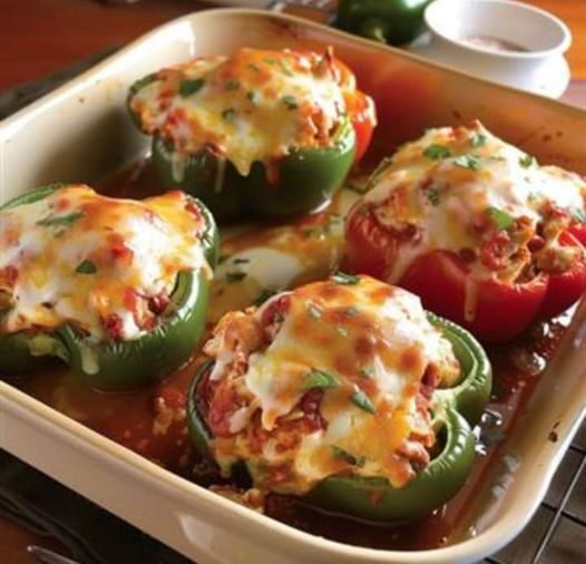Parmesan Chicken Stuffed Peppers Recipe