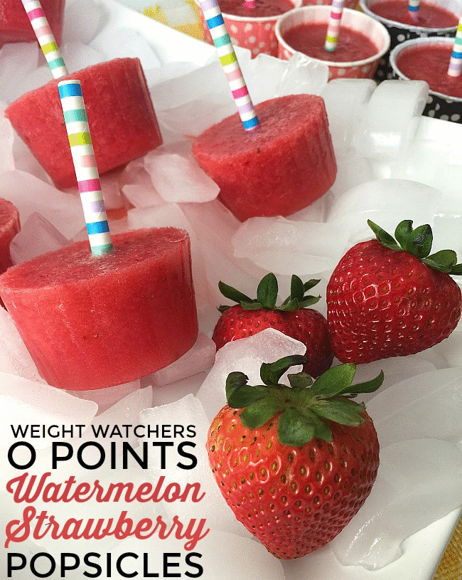 Weight Watchers 0 Points Watermelon Strawberry Popsicles