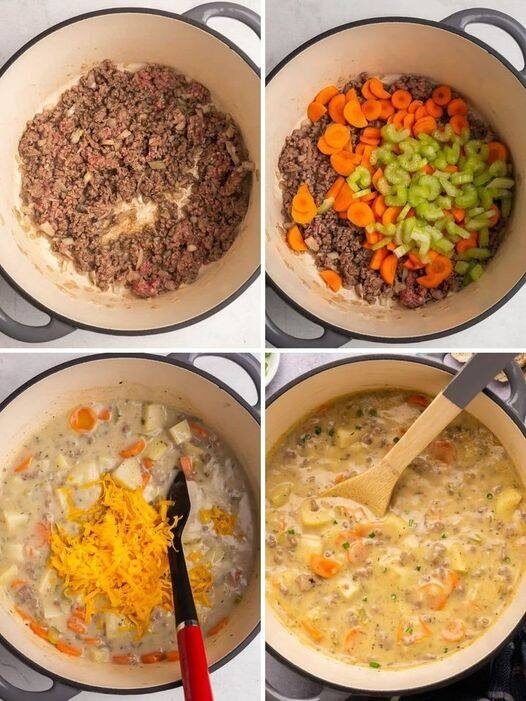 Healthy Cheeseburger Soup