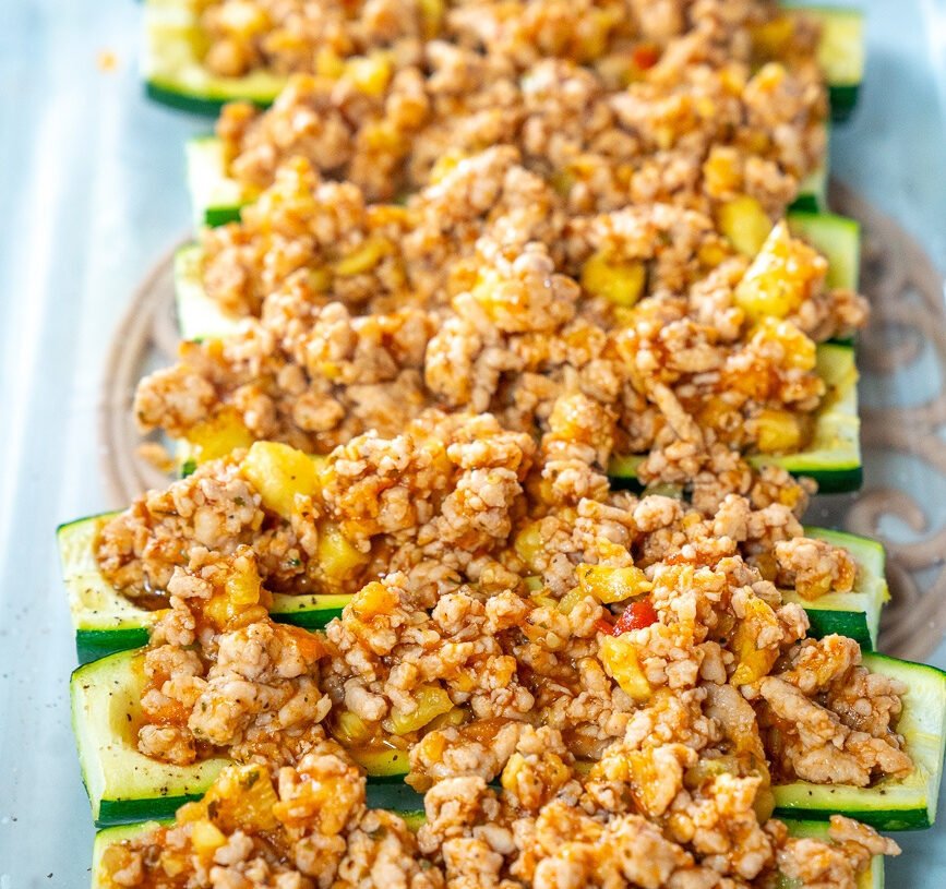 Weight Watchers-Friendly Chicken Parm Stuffed Zucchini