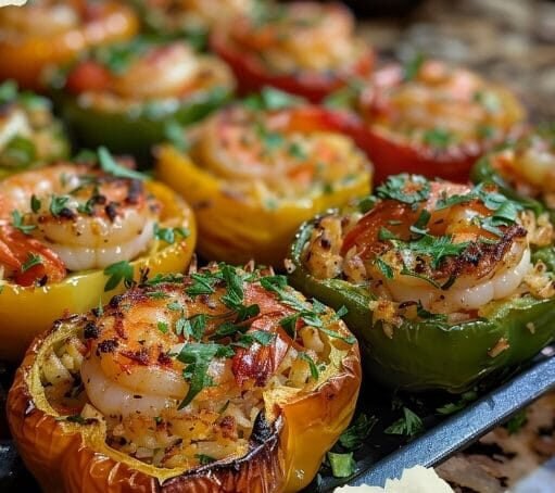 Crab and Shrimp Stuffed Bell Peppers