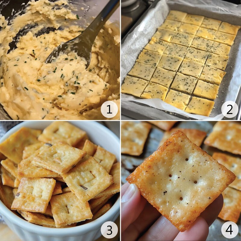 Keto Baked Cheese Crackers