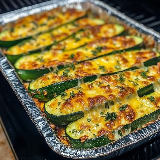 Keto Cheesy Garlic Zucchini Steaks