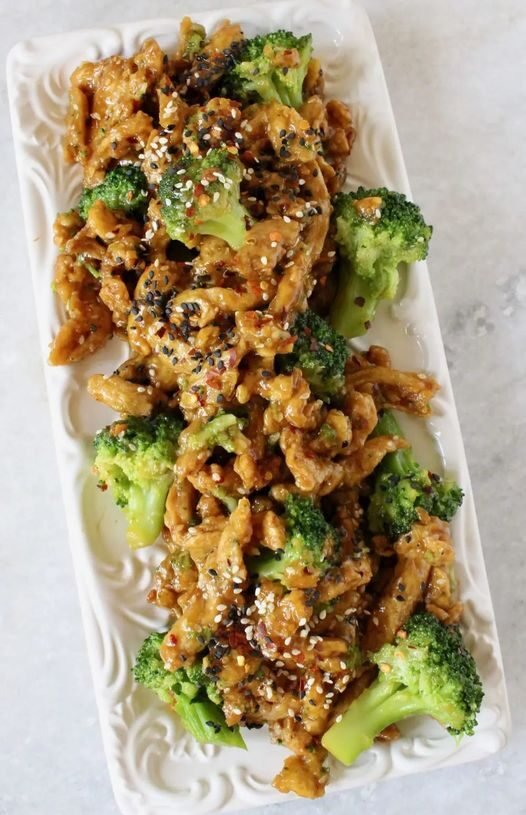 Soy Curls Vegan Chicken and Broccoli