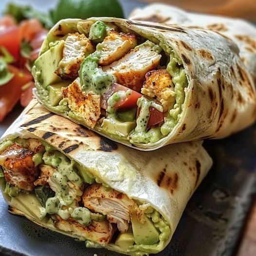 Grilled Chicken Avocado Ranch Burritos