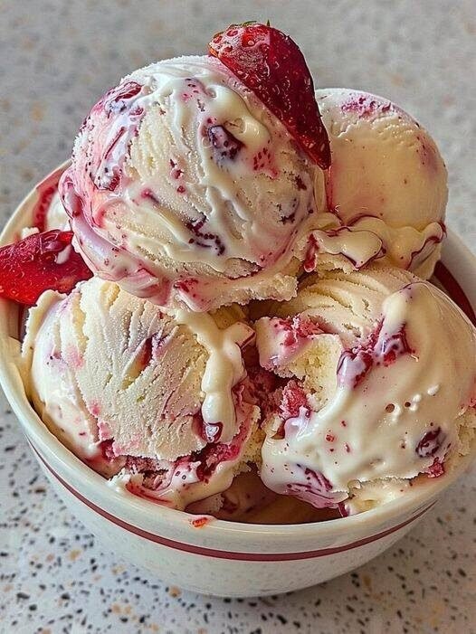 Strawberry Vanilla Bean Ice Cream Recipe