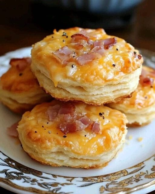 Weight Watchers Friendly Bacon and Cheese Butter Swim Biscuits