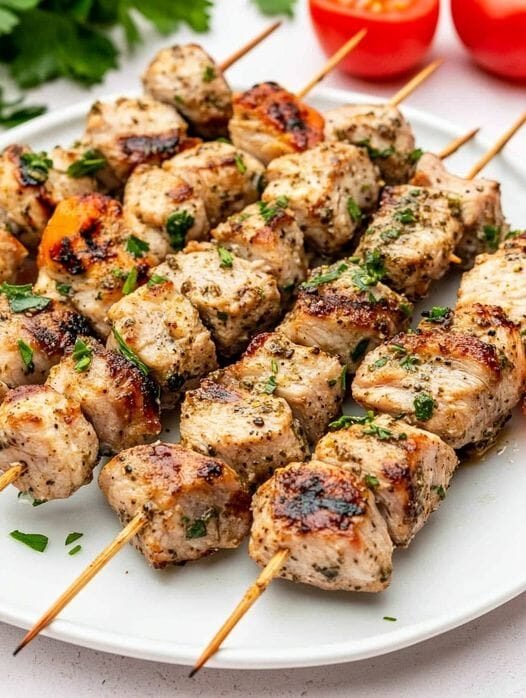 Flavorful and Satisfying: Low-Point Garlic Parmesan Chicken Skewers