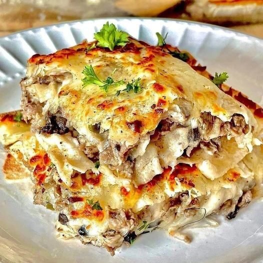 Keto Home Made Low Carb Philly Cheese steak Lasagna