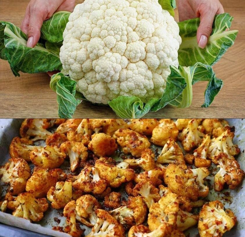 How delicious is that, crispy cauliflower from the oven😋