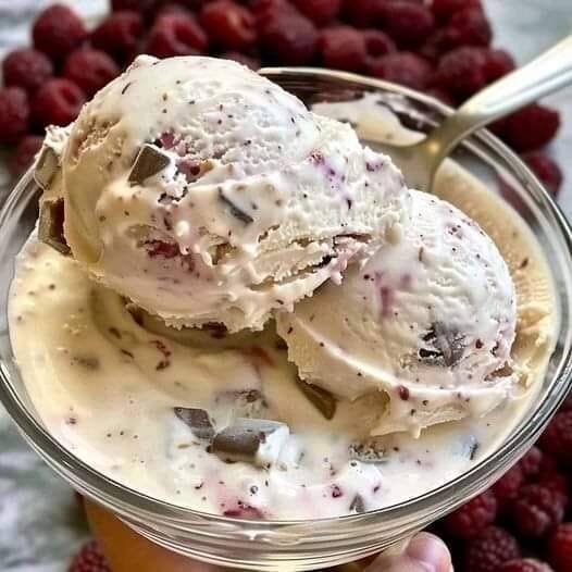 Lightened-Up Blackberry White Chocolate Stracciatella Ice Cream