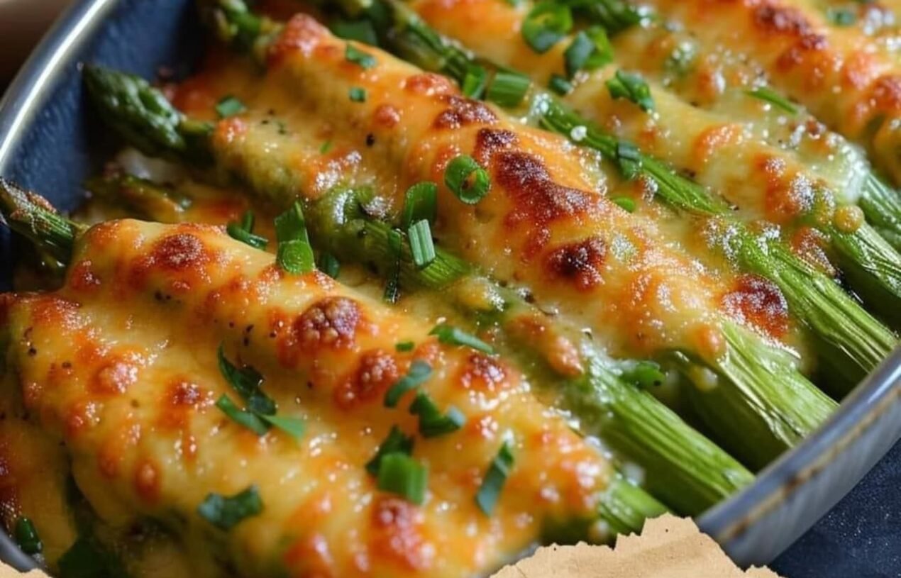 Cheesy Baked Asparagus 🌱