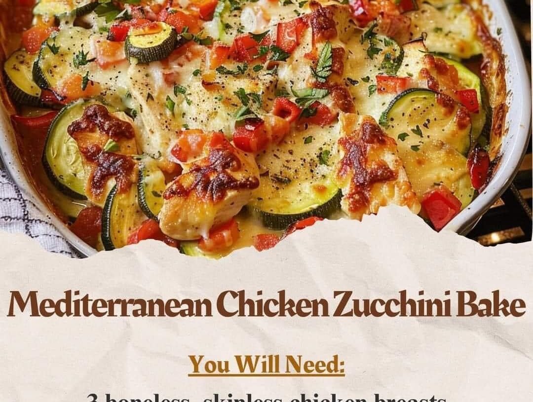 Mediterranean Chicken Zucchini Bake