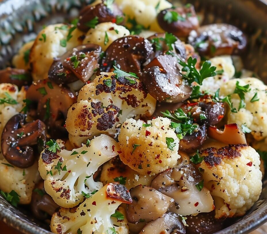 Garlic Mushrooms Cauliflower Skillet