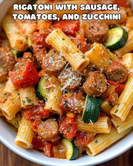 Rigatoni with Sausage, Tomatoes, and Zucchini