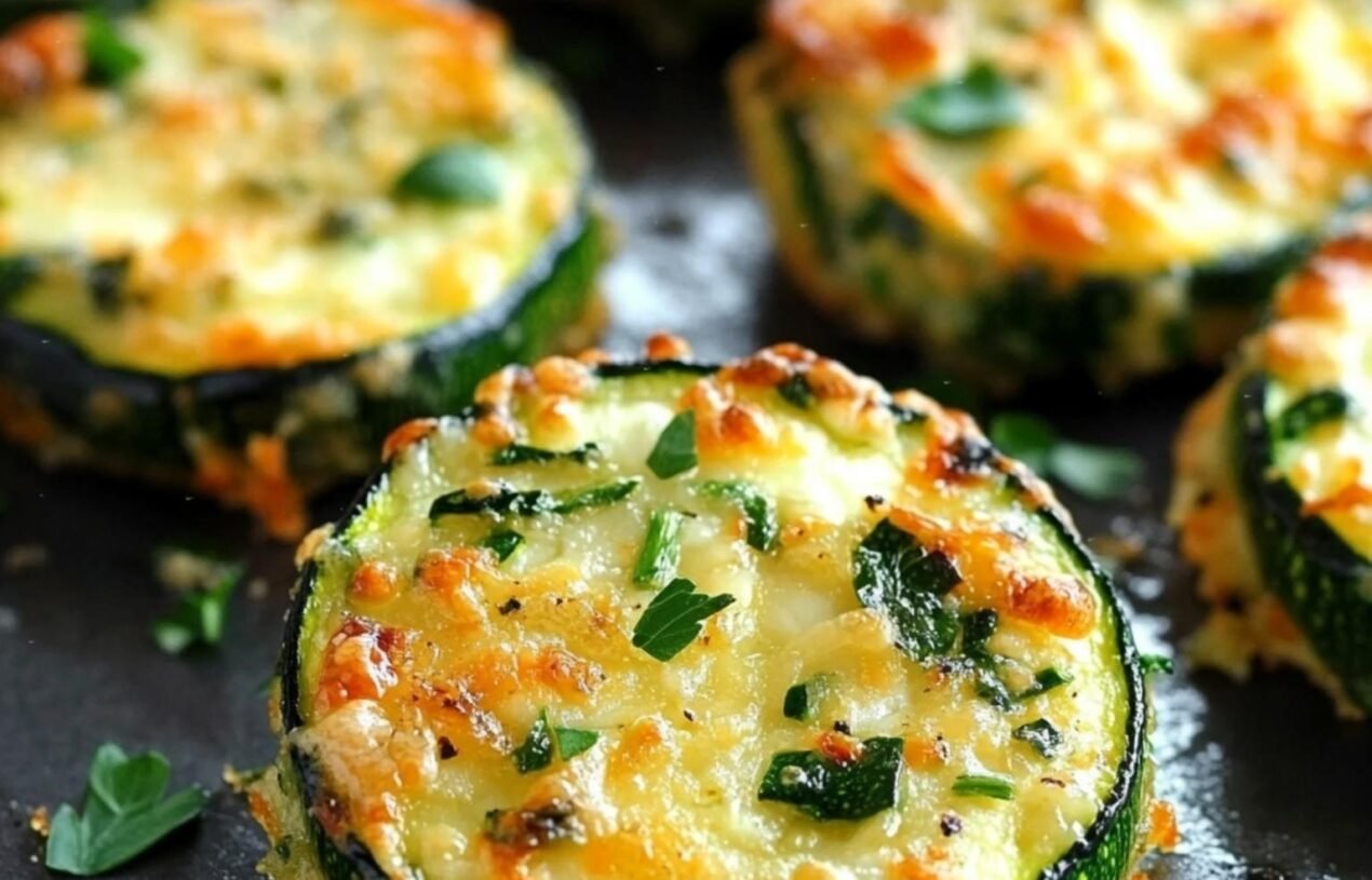 🧀 Cheesy Garlic Zucchini Bites 🧄