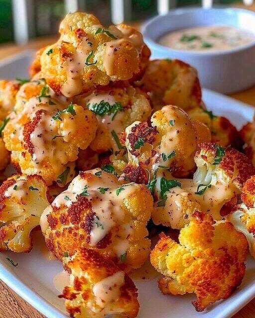 Baked Cheddar Parmesan Cauliflower Bites