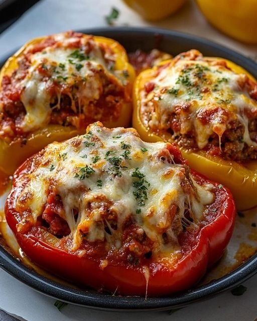 Weight Watchers-Friendly Pizza-Stuffed Bell Peppers