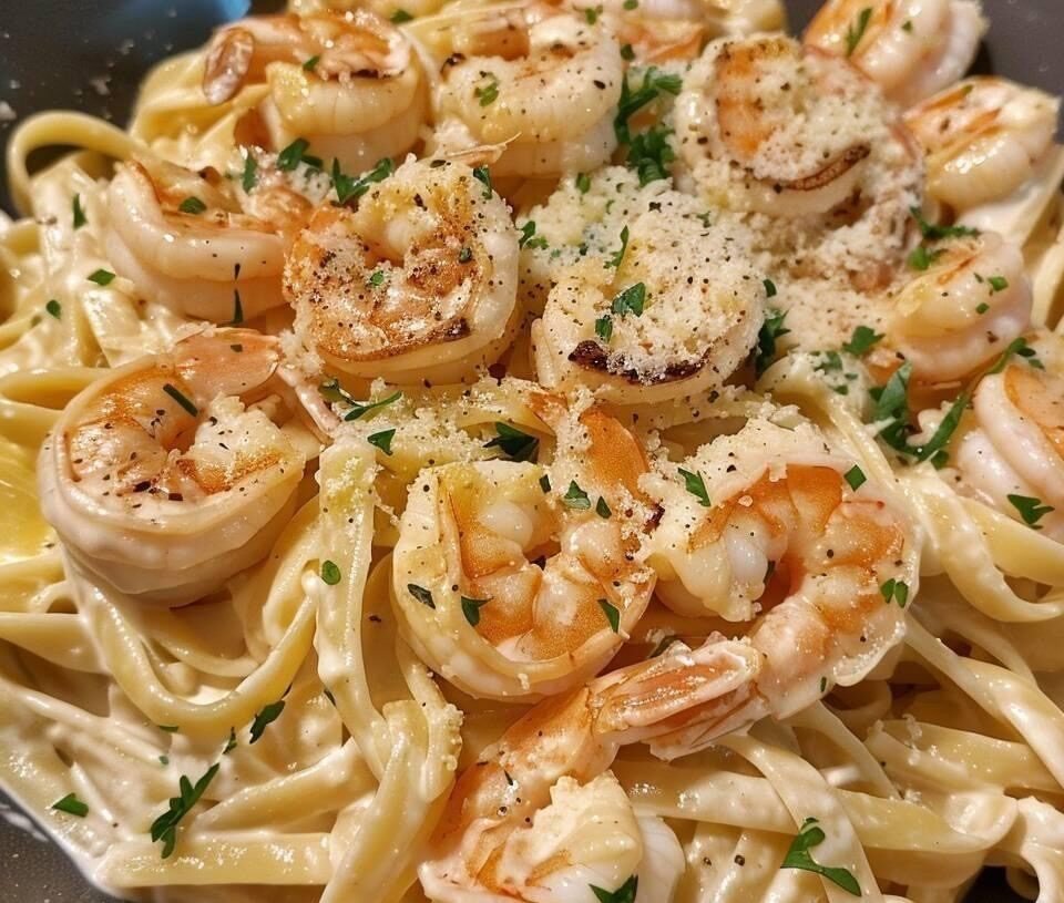 Low Carb Shrimp Alfredo Pasta