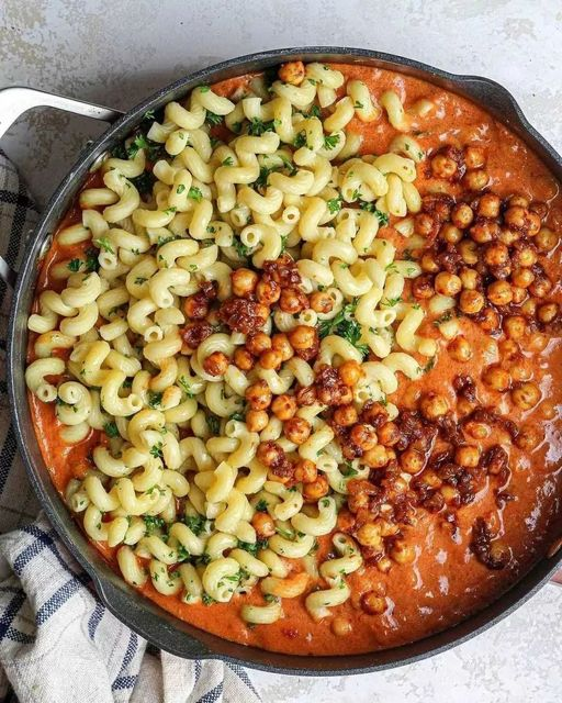 Chickpea Paprikash with Vegan Butter Parsley Noodles