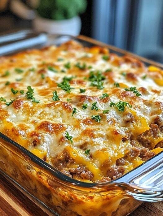 Keto Sausage Hash Brown Breakfast Casserole
