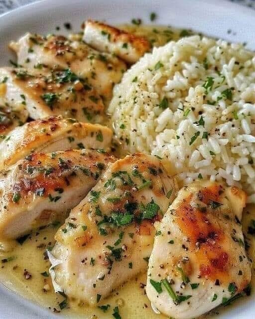 Weight Watchers Chicken Scampi with Garlic Parmesan Rice