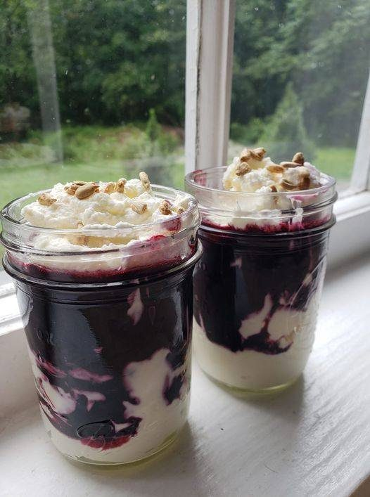 Keto Blueberry Cheesecake Parfait with Almond Whipped Cream