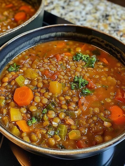 Lentil Soup with Whole-Wheat Bread