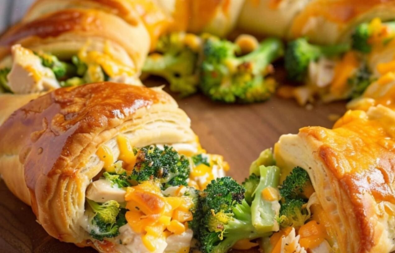 Cheesy Chicken and Broccoli Crescent Ring