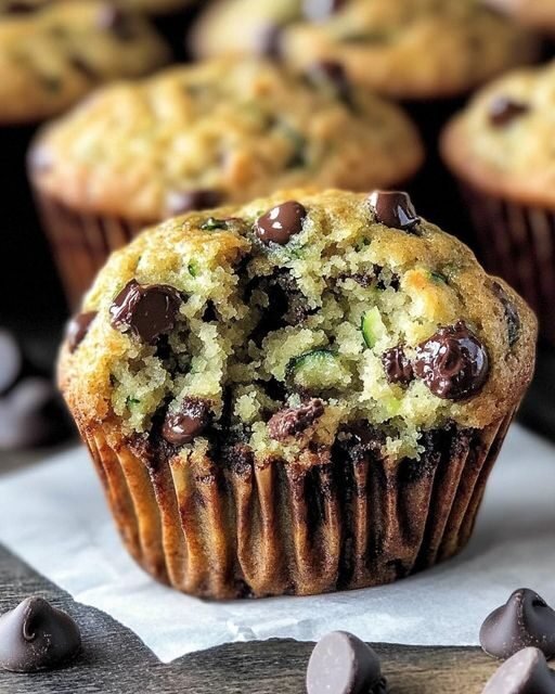 Keto Zucchini Chocolate chip muffins