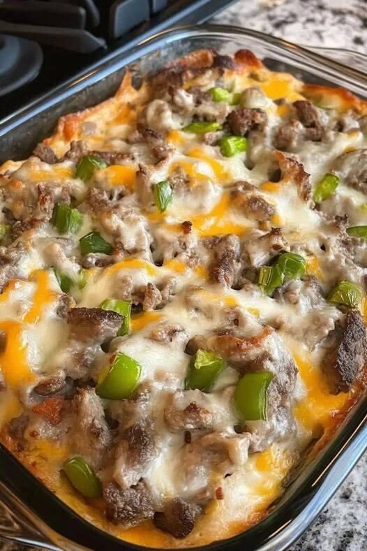 Philly Cheese Steak Casserole Recipe