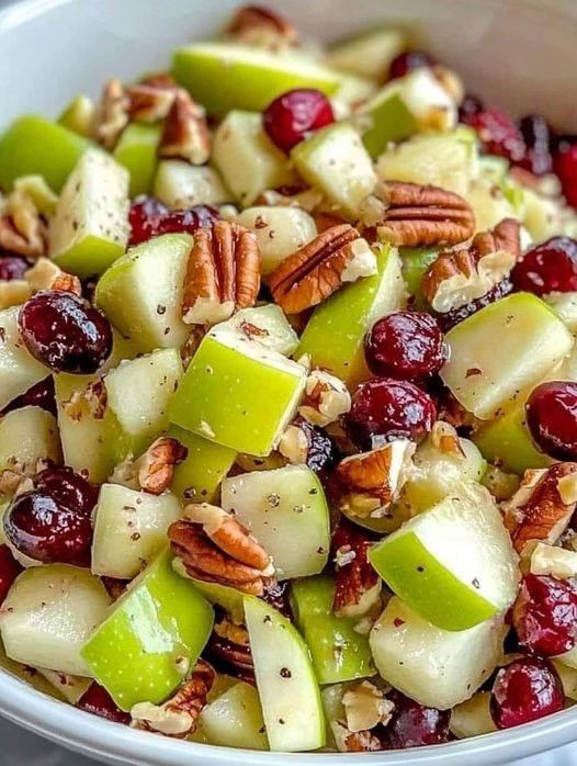 Apple Salad with Honeycrisp Apples, Celery, Grapes, Pecans, and Dried Cranberrie