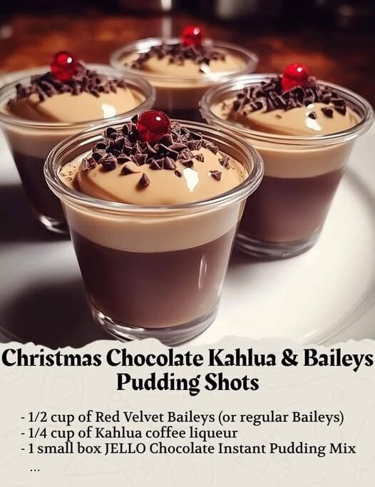 Low-Point Chocolate Kahlua & Baileys Pudding Shots